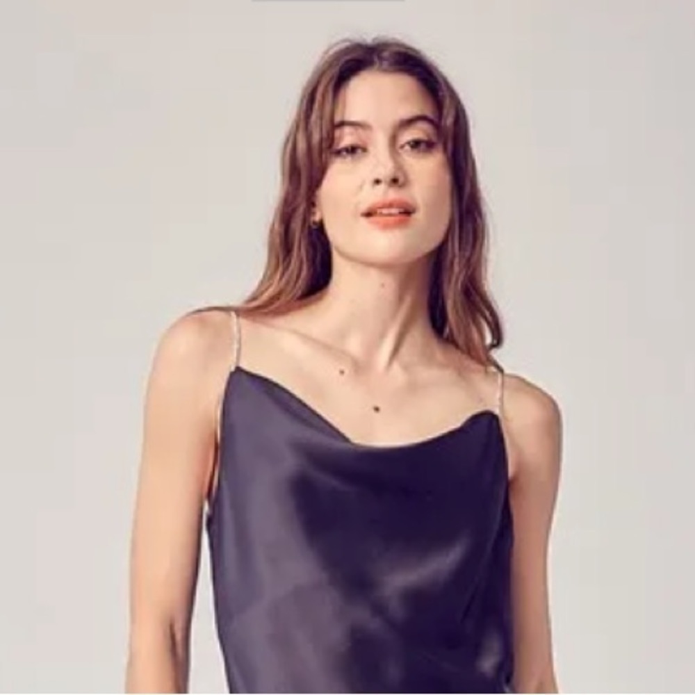NEW! NWT HOUSE OF HARLOW Satin Cami Top Rhinestone Straps